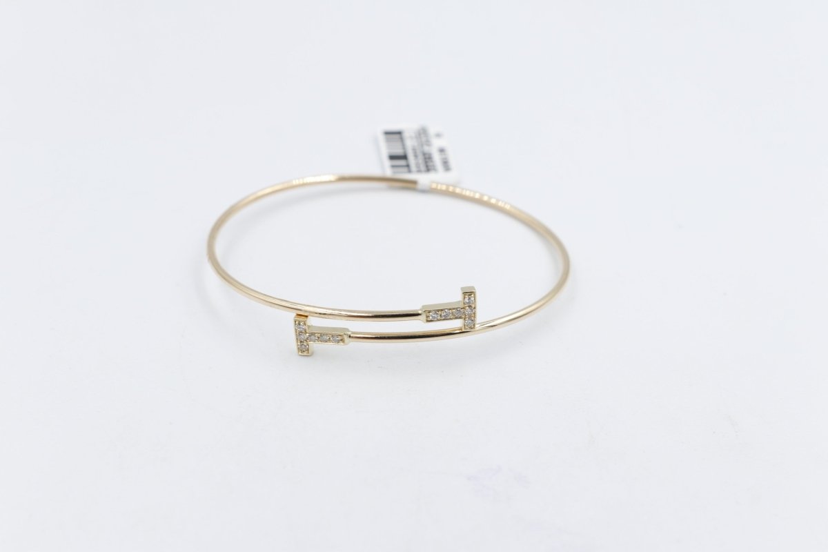10K Gold Diamond set Flex Bangle with TDW 0.20ct