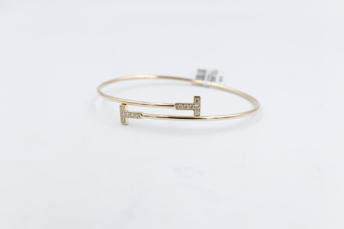 10K Gold Diamond set Flex Bangle with TDW 0.20ct