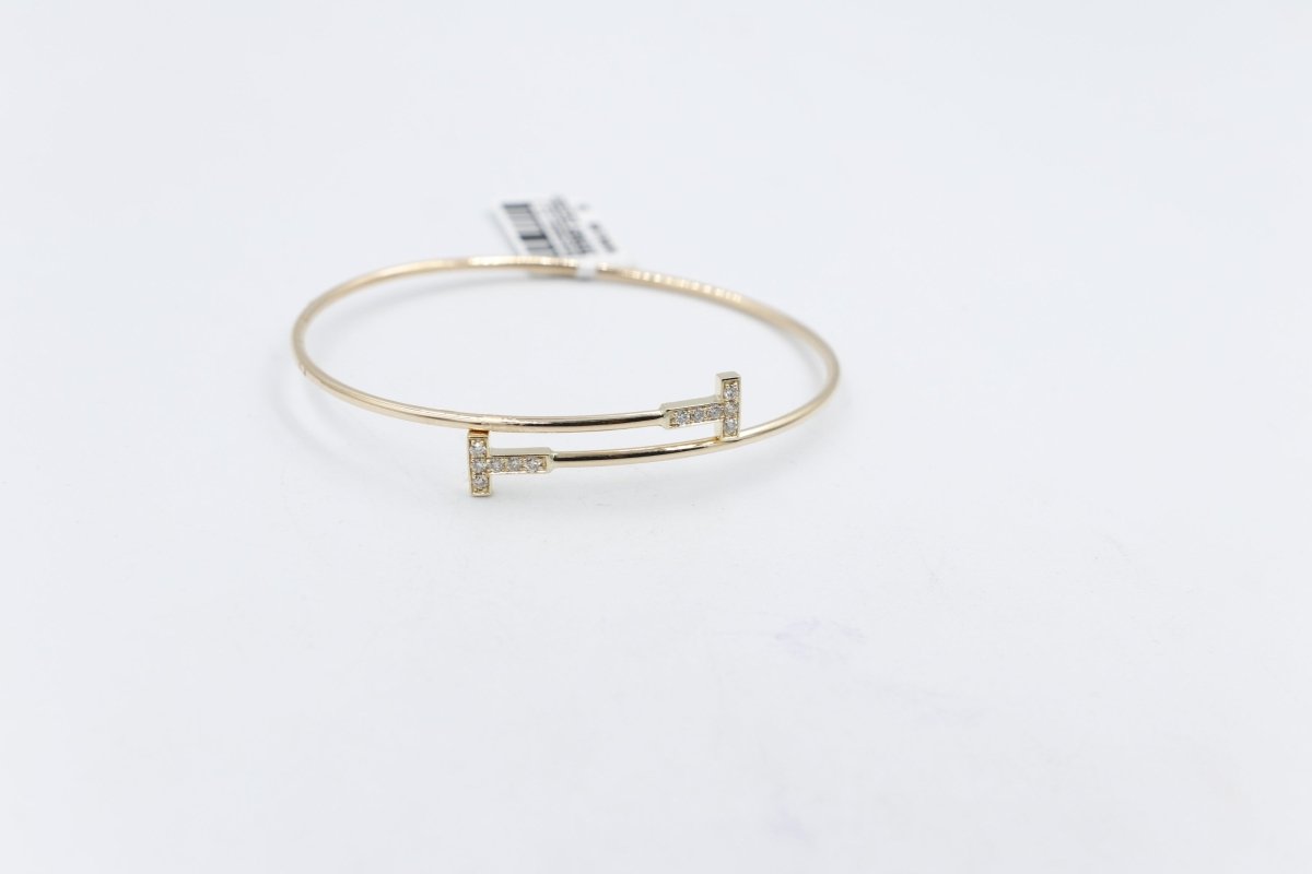 10K Gold Diamond set Flex Bangle with TDW 0.20ct