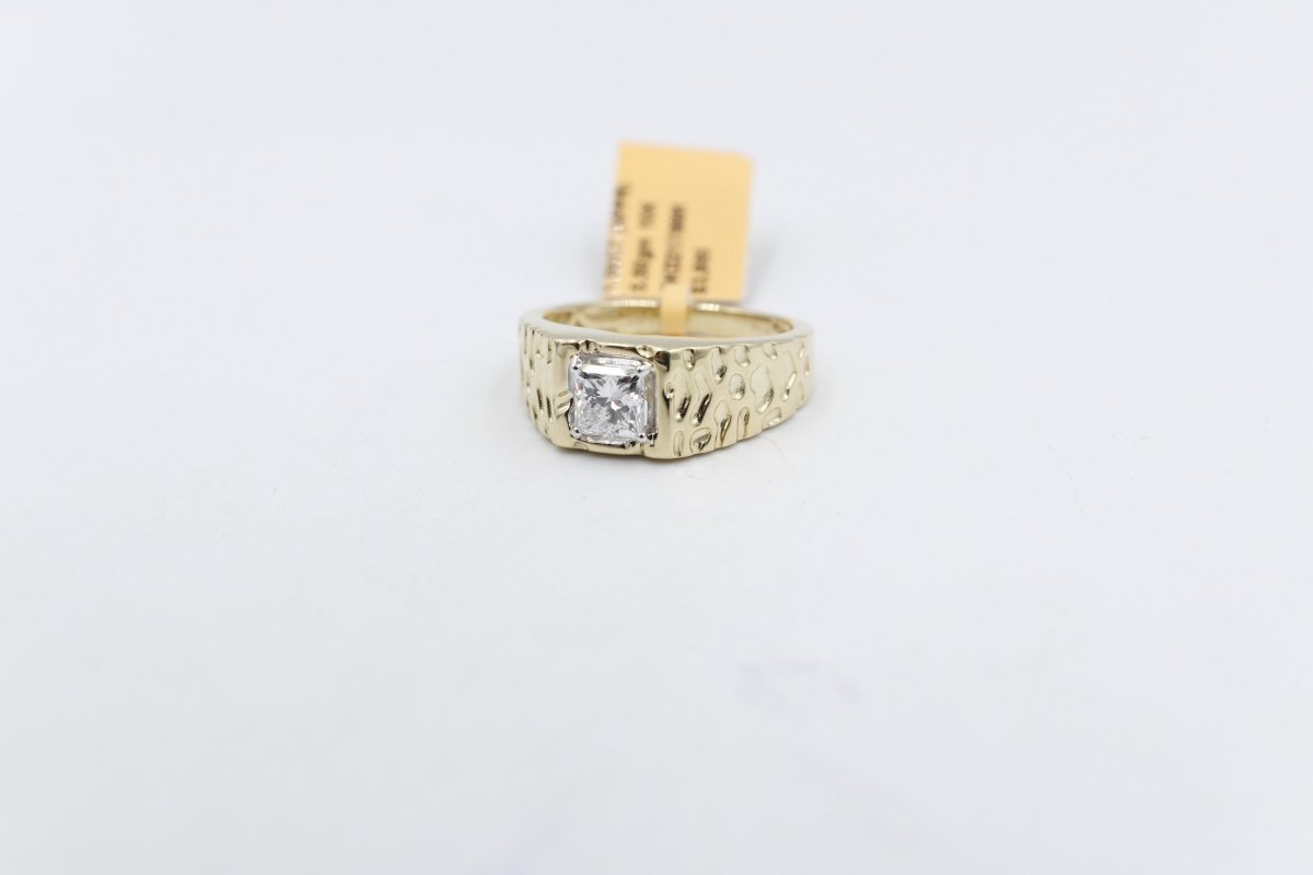 10ct Yellow Gold Lab Grown Diamond Mens Ring TDW 1ct