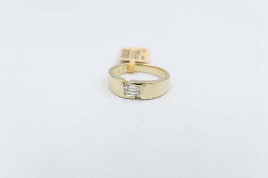 10ct Yellow Gold Lab Grown Radiant Cut Diamond Mens Ring TDW 1ct