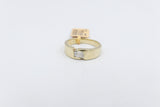 10ct Yellow Gold Lab Grown Radiant Cut Diamond Mens Ring TDW 1ct
