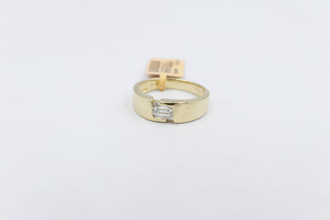 10ct Yellow Gold Lab Grown Radiant Cut Diamond Mens Ring TDW 1ct
