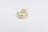 10ct Yellow Gold Lab Grown Radiant Cut Diamond Mens Ring TDW 1ct