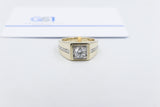 10ct Yellow Gold Lab Grown Diamond Mens Ring TDW 1.5ct