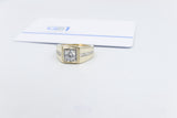 10ct Yellow Gold Lab Grown Diamond Mens Ring TDW 1.5ct