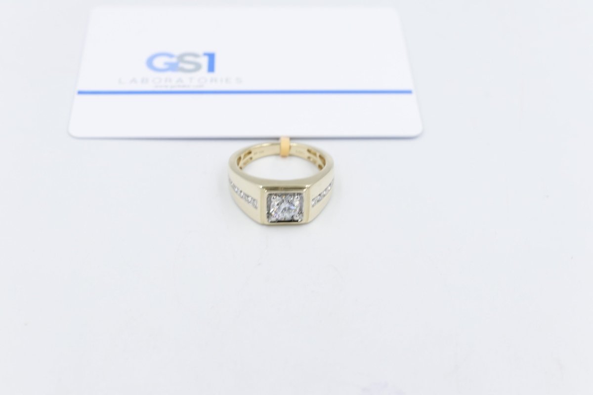 10ct Yellow Gold Lab Grown Diamond Mens Ring TDW 1.5ct