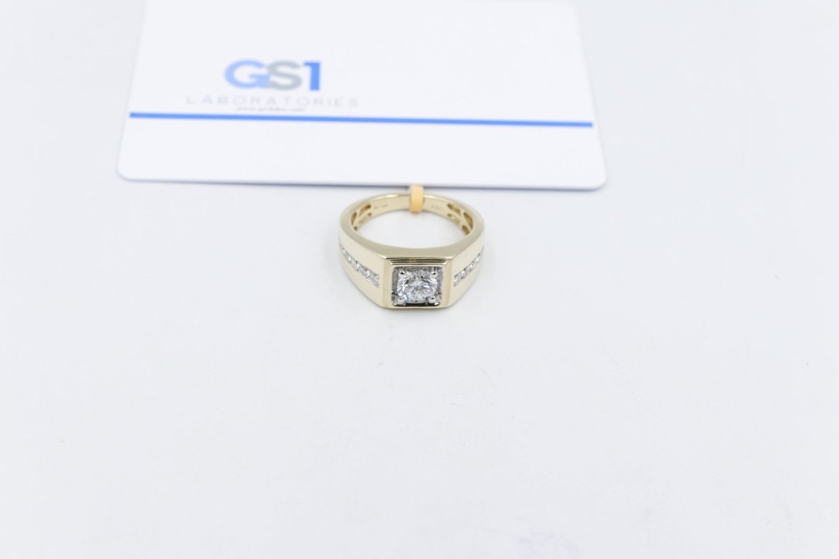 10ct Yellow Gold Lab Grown Diamond Mens Ring TDW 1.5ct