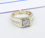 10ct Yellow Gold Lab Grown Diamond Mens Ring TDW 1.5ct