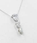 14ct White Gold Lab Grown Pear Diamond pendent TDW 1ct