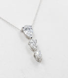14ct White Gold Lab Grown Pear Diamond pendent TDW 1ct