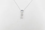 14ct White Gold Lab Grown Pear Diamond pendent TDW 1ct