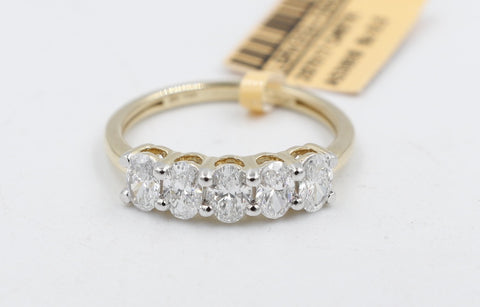14ct Yellow Gold Lab Grown Oval Diamond 1ct TDW Ring