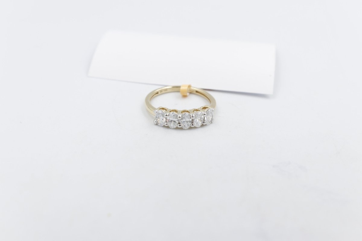 14ct Yellow Gold Lab Grown Oval Diamond 1ct TDW Ring