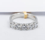 10ct White Gold Lab Grown Diamond  5 stone 1 carat Ring