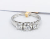 14ct White Gold Lab Grown Diamond  3 stone 1 carat Ring