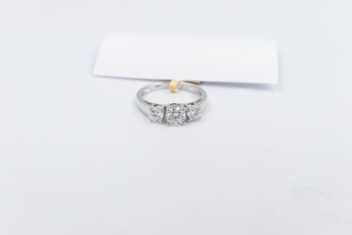 14ct White Gold Lab Grown Diamond  3 stone 1 carat Ring