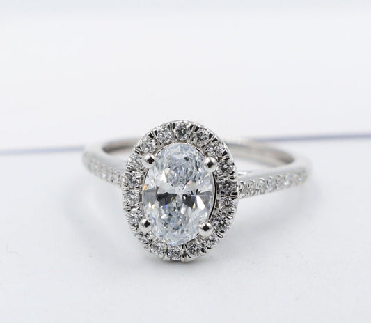14ct white Gold Lab Grown Oval Diamond carat Ring 1.25ct