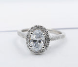 14ct white Gold Lab Grown Oval Diamond carat Ring 1.25ct