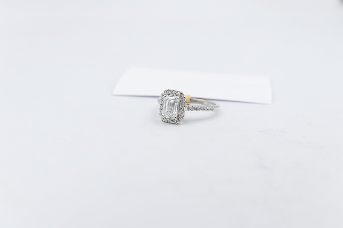 14ct White Gold Lab Grown Radiant Cut Diamond Set TDW 1.25ct