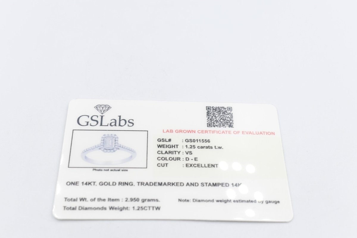 14ct White Gold Lab Grown Radiant Cut Diamond Set TDW 1.25ct