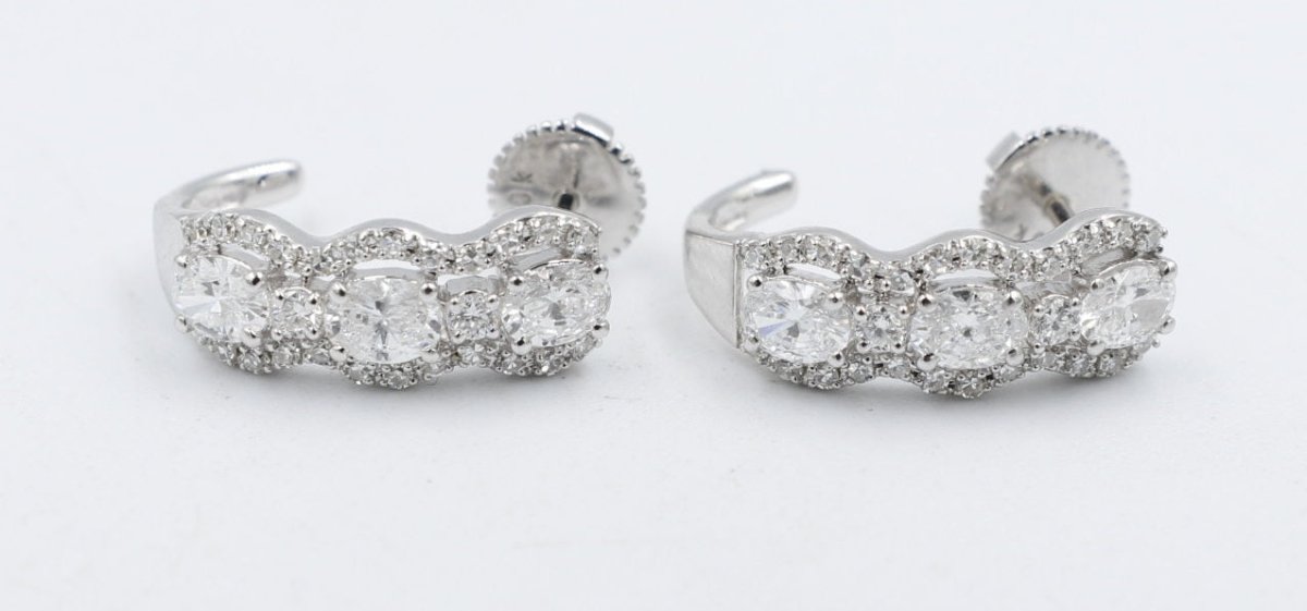 10K Lab Grown Diamond Earrings TDW 1.5ct