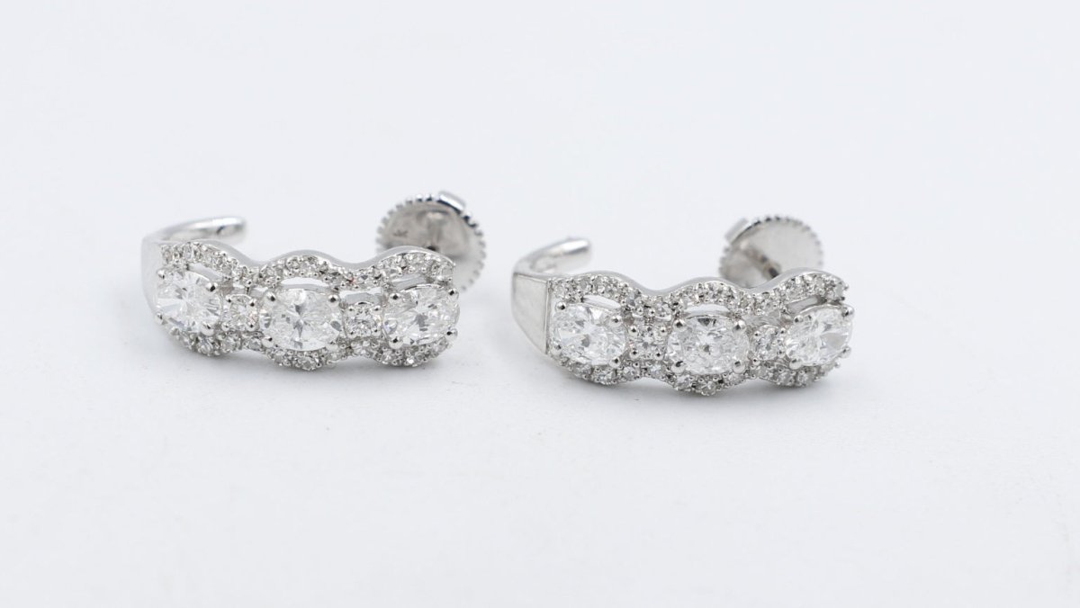 10K Lab Grown Diamond Earrings TDW 1.5ct