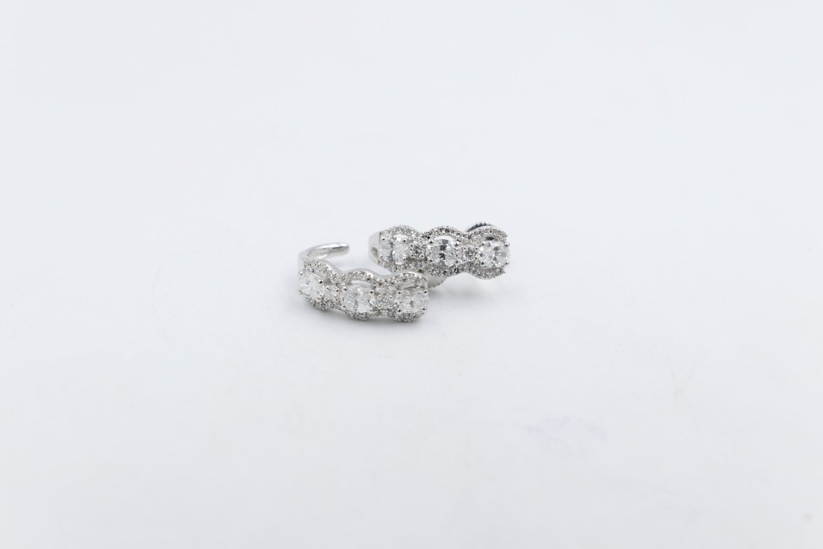 10K Lab Grown Diamond Earrings TDW 1.5ct