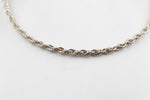 Stg Silver twist rope three tone necklace 46cm