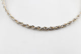 Stg Silver twist rope three tone necklace 46cm