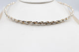 Stg Silver twist rope three tone necklace 46cm