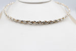 Stg Silver twist rope three tone necklace 46cm