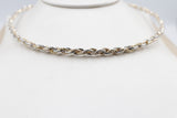 Stg Silver twist rope three tone necklace 46cm