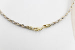 Stg Silver twist rope three tone necklace 46cm