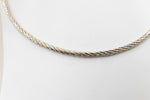 Stg Silver twist rope three tone necklace 46cm