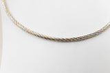 Stg Silver twist rope three tone necklace 46cm