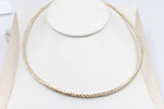Stg Silver twist rope three tone necklace 46cm