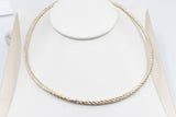 Stg Silver twist rope three tone necklace 46cm