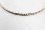 Stg Silver twist rope three tone necklace 46cm