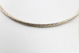 Stg Silver twist rope three tone necklace 46cm