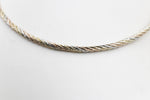 Stg Silver twist rope three tone necklace 46cm