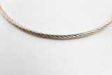 Stg Silver twist rope three tone necklace 46cm