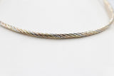 Stg Silver twist rope three tone necklace 46cm