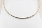 Stg Silver twist rope three tone necklace 46cm