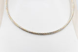 Stg Silver twist rope three tone necklace 46cm