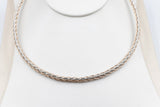 Stg Silver twist rope Two tone necklace 46cm