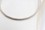 Stg Silver twist rope Two tone necklace 46cm