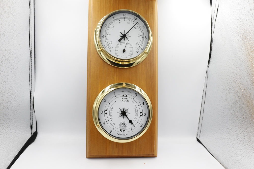 New Zealand Rimu Tide clock with Humidy and Temparature – Stonex Jewellers