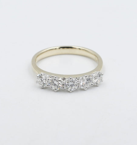 9ct Yellow Gold TDW 1.02ct Lab Grown 5 Stone Diamond Ring SYB1742