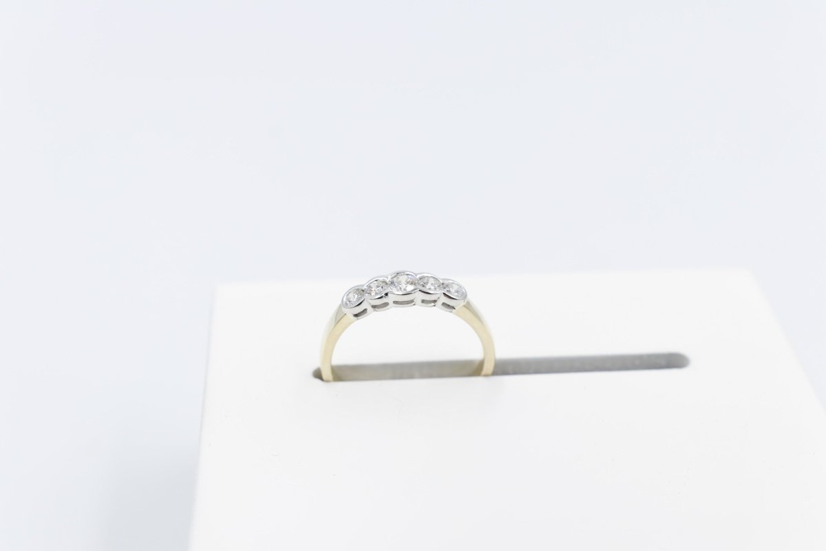 9ct Yellow Gold TDW 0.46ct Lab Grown 5 Stone Diamond Ring